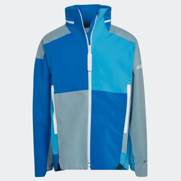 Adidas Terrex CT My Shelter Rain Ready Color Block Mens Jacket Blue Sz M H65694 - Picture 4 of 16